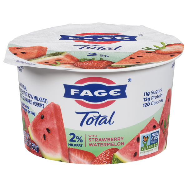 Yogurt FAGE Yogurt, Greek, Reduced Fat, Strawberry Watermelon, Strained hero