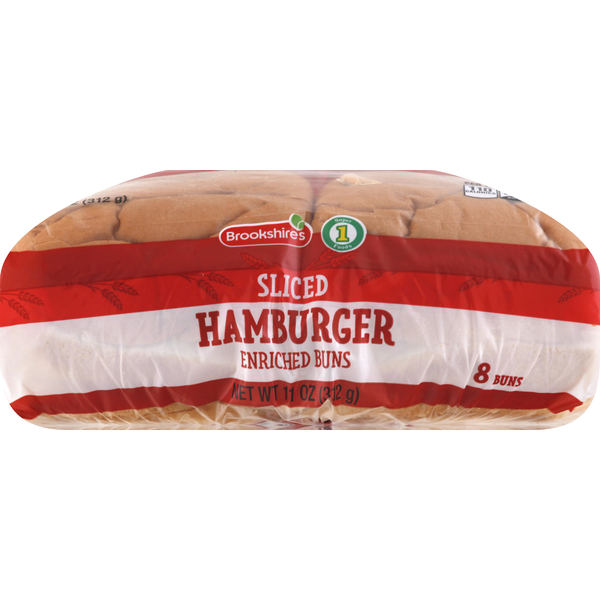 Bread Brookshire's Buns, Enriched, Hamburger, Sliced hero