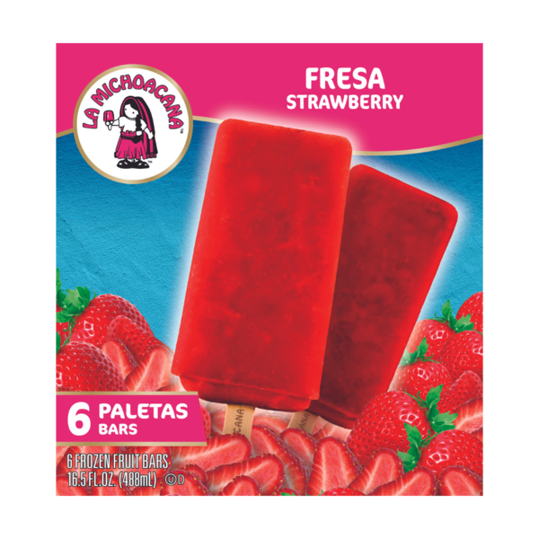 Ice Cream & Ice La Michoacana Strawberry Frozen Fruit Bars Popsicles Paletas hero