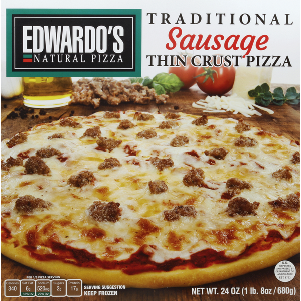 Frozen Pizza Edwardo's Pizza, Traditional, Thin Crust, Sausage hero