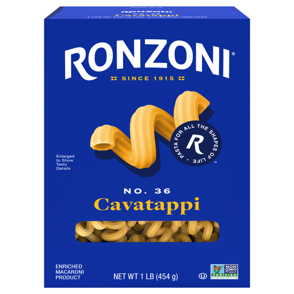 Dry Pasta & Noodles Ronzoni Cavatappi, 16 oz, Tubular Corkscrew, Non-GMO Spiral Pasta hero