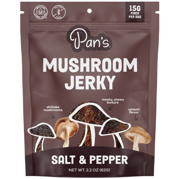 Popcorn & Jerky Pan's Salt & Pepper Mushroom Jerky hero