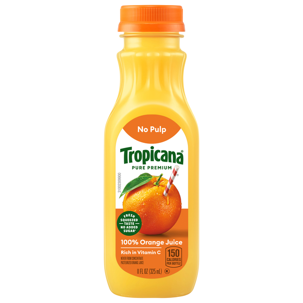 Tropicana 100% Juice, No Pulp, Orange hero