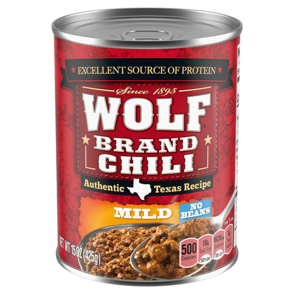 Canned Meals & Beans Wolf Brand Mild Chili Without Beans hero