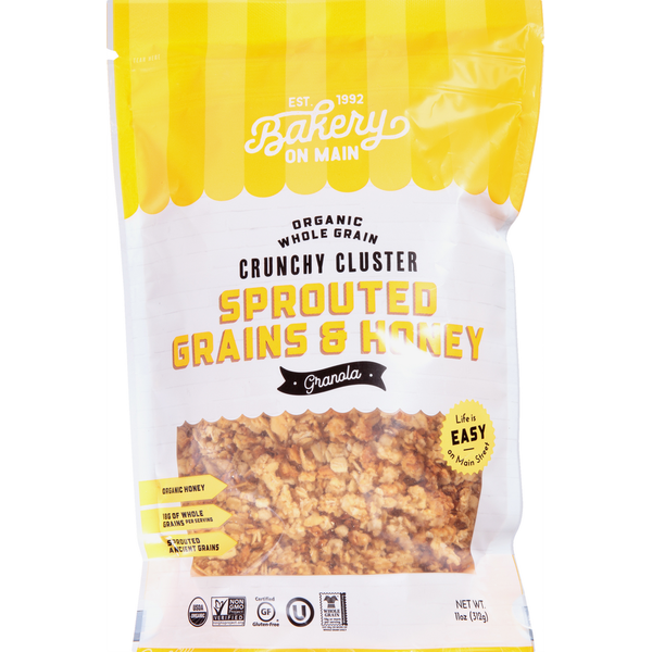 Granola Bakery On Main Granola, Organic, Sprouted Grains & Honey, Crunchy Cluster hero