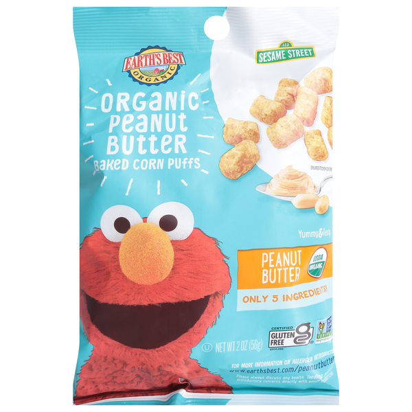 Cereal Earth's Best Corn Puffs, Organic, Peanut Butter, Baked hero