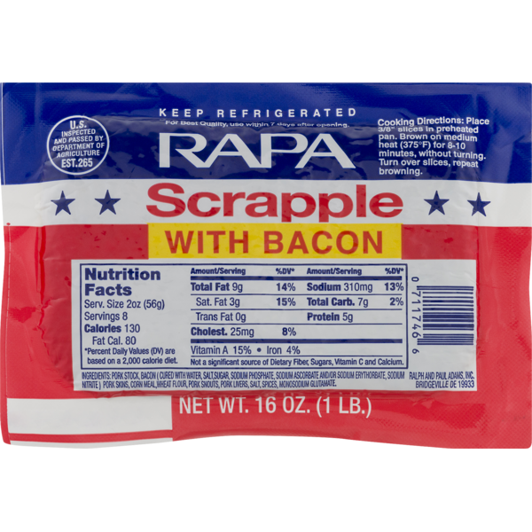 Lunch Meat RAPA Scrapple Scrapple, with Bacon hero