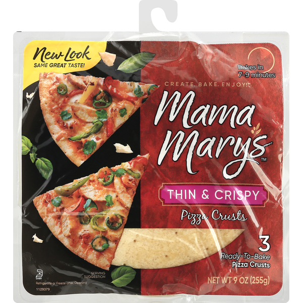 Doughs, Gelatins & Bake Mixes Mama Mary's Pizza Crusts, Thin & Crispy hero