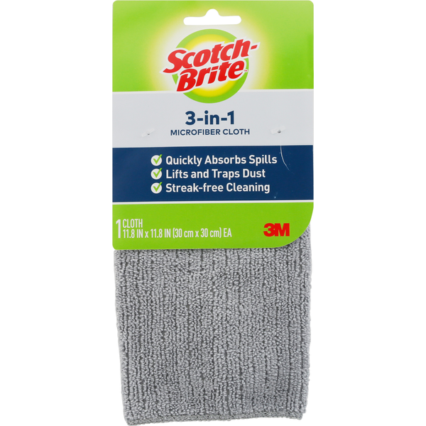 Cleaning Products Scotch-Brite Microfiber Cloth, 3-in-1 hero