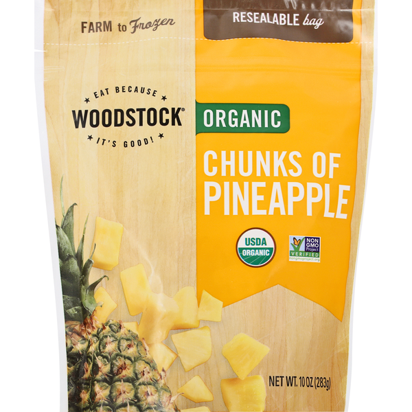 Frozen Produce WOODSTOCK Chunks of Pineapple, Organic hero