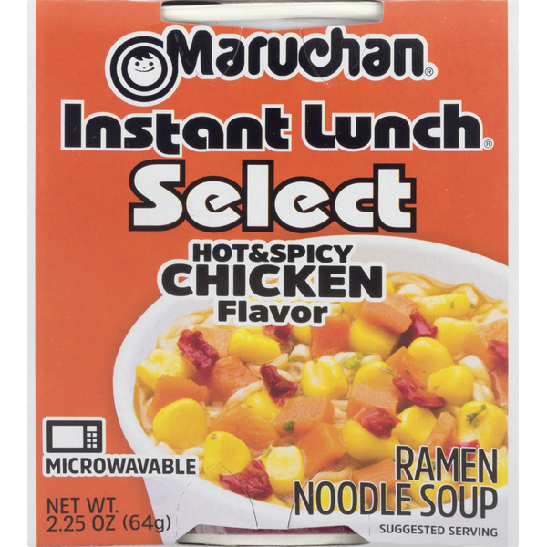 Soup, Broth & Bouillon Maruchan Ramen Noodle Soup, Hot & Spicy Chicken Flavor, Select hero