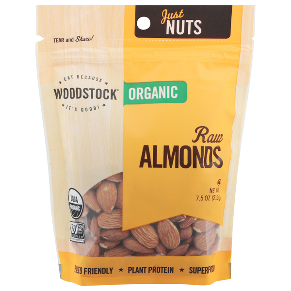 Bulk Nuts & Seeds WOODSTOCK Almonds, Organic, Raw hero