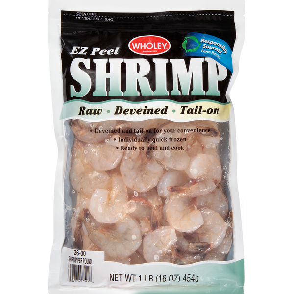 Packaged Seafood Wholey Shrimp, Raw, EZ Peel hero