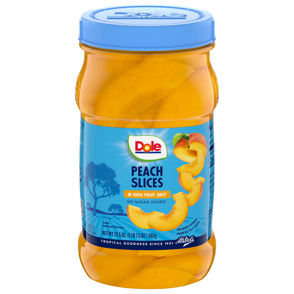 Canned Fruit & Applesauce Dole Peach Slices, in 100% Fruit Juice hero