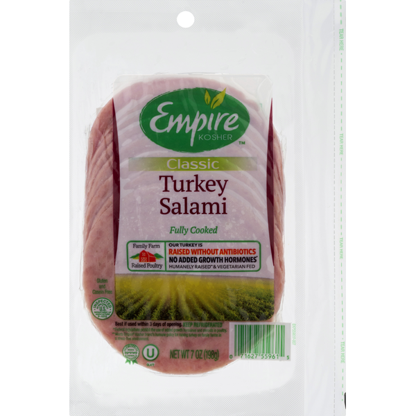 Lunch Meat Empire Kosher Turkey Salami, Classic hero