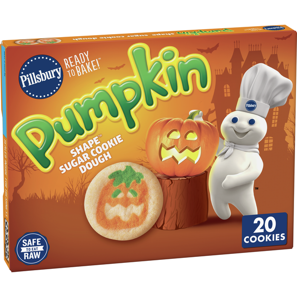 Cookies & Cakes Pillsbury Shape Halloween Pumpkin Ready To Bake Sugar Cookie Dough hero