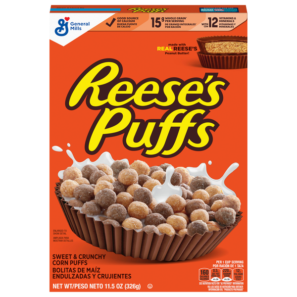 Cereal General Mills Reese's Puffs Corn Puffs, Sweet & Crunchy hero