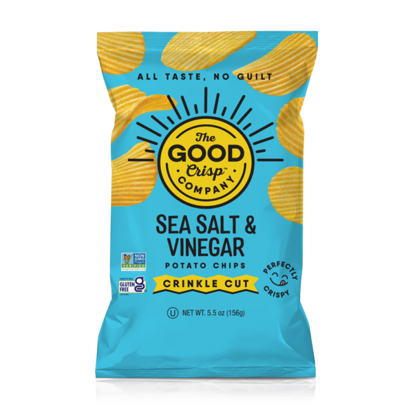 Chips & Pretzels The Good Crisp Company Sea Salt & Vinegar Crinkle Cut Potato Chips hero