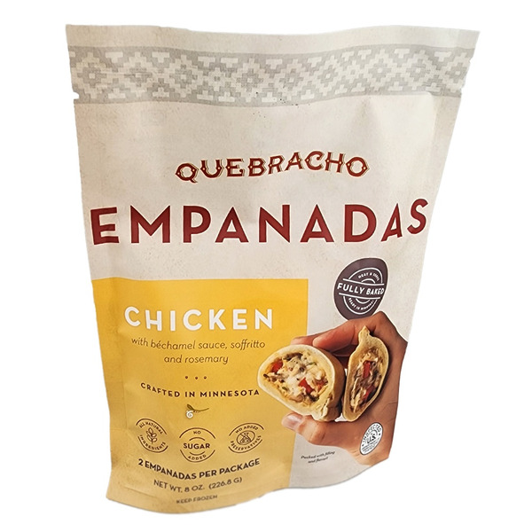 Frozen Meals Quebracho Empanadas Chicken With Bechamel Sauce, Soffritto And Rosemary Empanadas hero