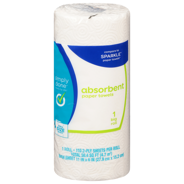 Paper Goods Simply Done Paper Towels, Absorbent, Simple Size Select, 2-Ply hero