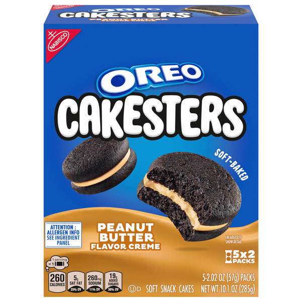 Packaged Cookies Oreo Snack Cakes, Soft, Peanut Butter Flavor Creme hero