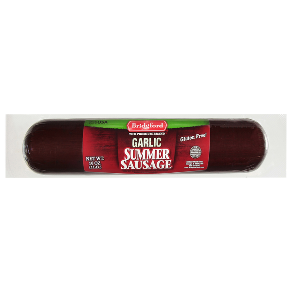 Hot Dogs, Bacon & Sausage Bridgford Summer Sausage, Garlic hero