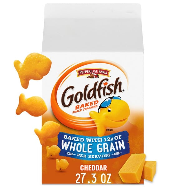 Crackers Pepperidge Farm Goldfish  Baked with Whole Grain Cheddar Crackers hero