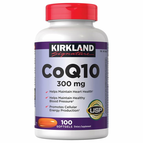 Vitamins & Supplements Kirkland Signature CoQ10 300 mg Softgels, 100 ct hero