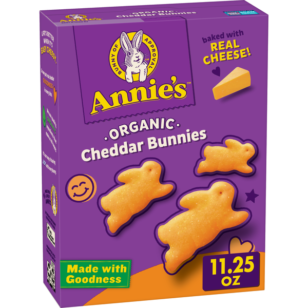 Crackers Annie's Organic Cheddar Bunnies Original Baked Snack Crackers hero