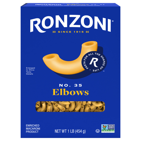 Dry Pasta Ronzoni Elbows, 16 oz, Non-GMO Macaroni Pasta for Mac and Cheese hero