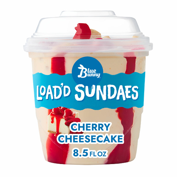 Ice Cream & Ice Blue Bunny Load'd Sundaes Cherry Cheesecake Cup hero