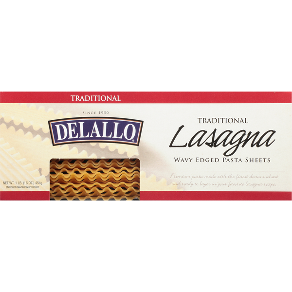 Dry Pasta DeLallo Lasagna, Traditional hero