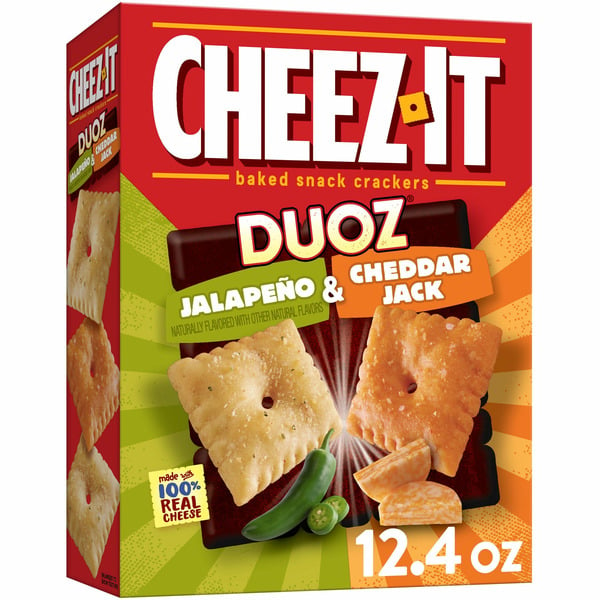 Crackers Cheez-It DUOZ Crackers, Baked Snack Crackers, Jalapeno Cheddar Jack hero