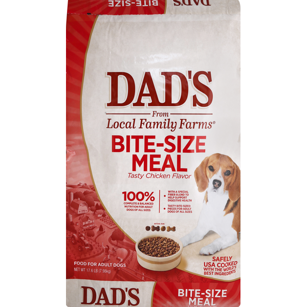 Dog Food & Care Dad's Dog Food, Bite-Size Meal, Tasty Chicken Flavor hero