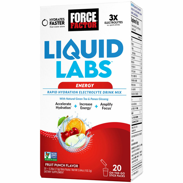 Men's Health Supplements Force Factor Liquid Labs Fruit Punch Flavour Dietary Supplement hero