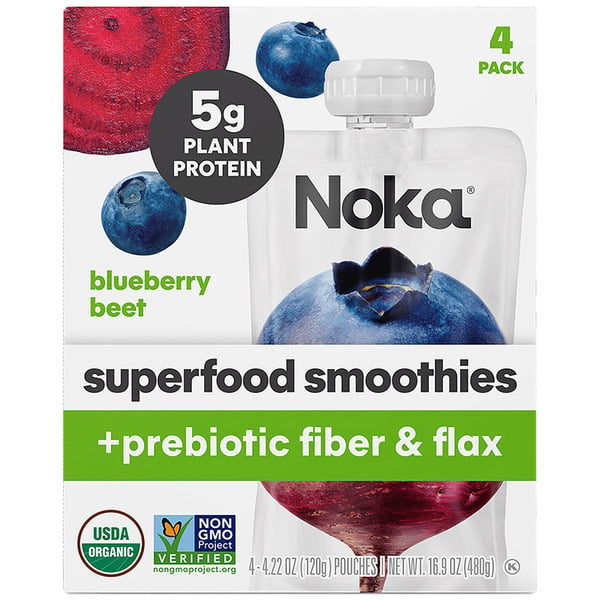 NOKA Organic Superfood Smoothies, Blueberry Beet hero