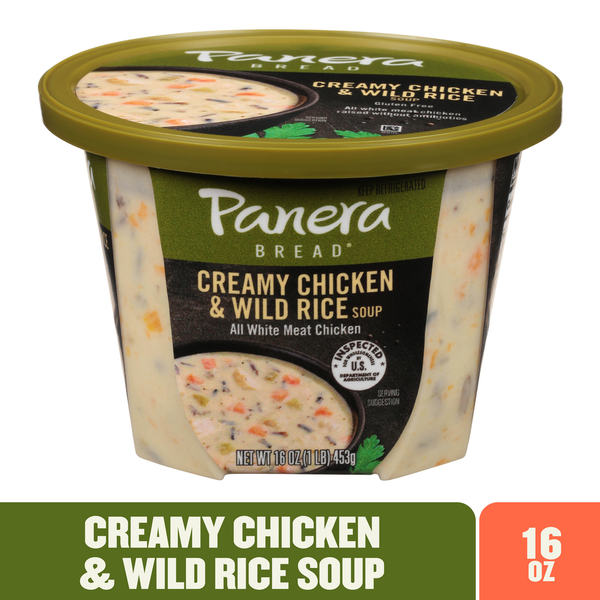 Prepared Soups & Salads Panera Bread Creamy Chicken & Wild Rice Soup Cup (Gluten Free) hero