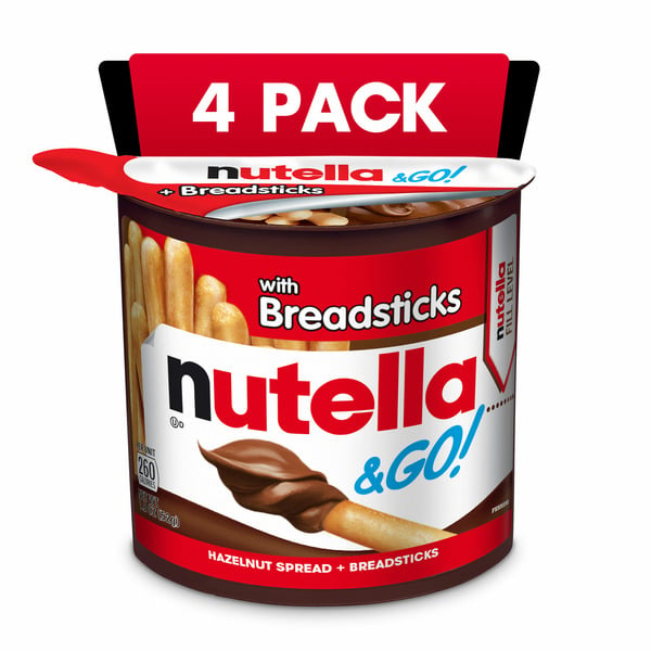 Nut Butters/Jellies/Spreads Nutella & Go Hazelnut and Cocoa Spread with Breadsticks, Snack Cups hero