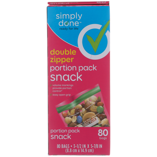 Trail Mix & Snack Mix Simply Done Double Zipper Portion Pack Snack Bags hero