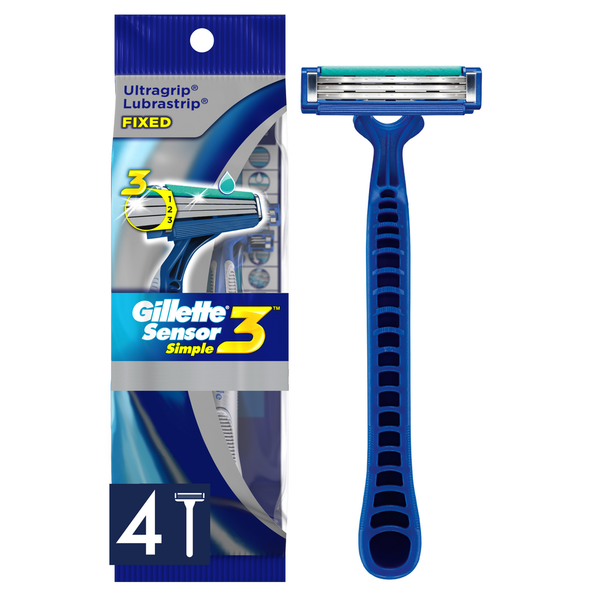 Shave Needs Gillette Sensor3 Men’s Disposable Razors, hero