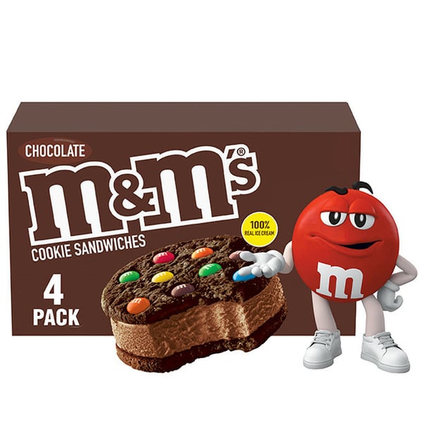 Ice Cream & Ice M&M's Chocolate Ice Cream Cookie Sandwiches Box hero