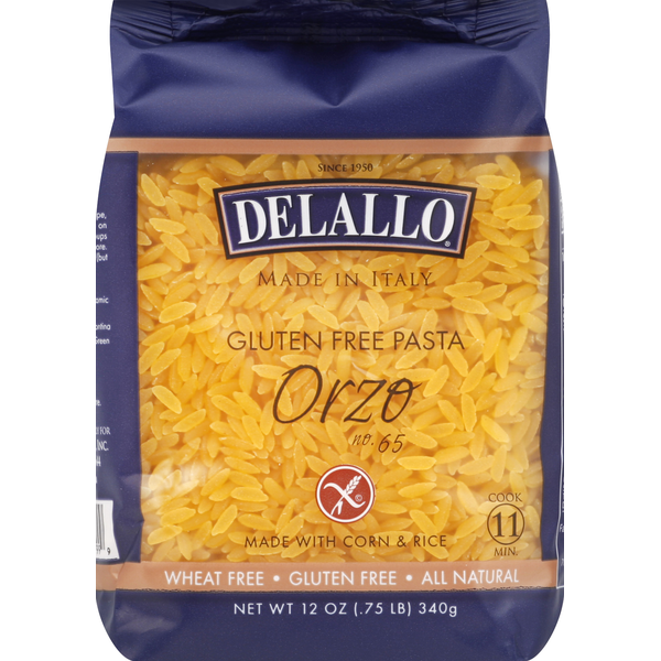 Dry Pasta DeLallo Orzo, Gluten Free, No. 65 hero