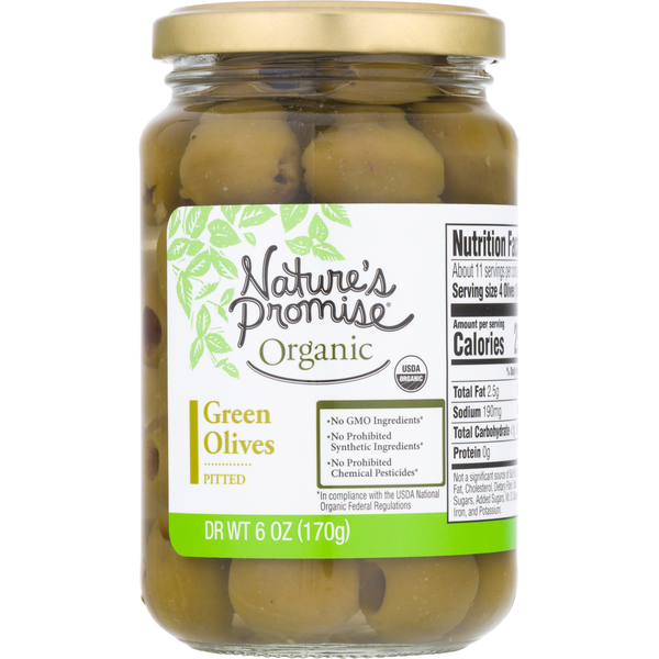 Pickled Goods & Olives Nature's Promise Green Olives, Pitted hero