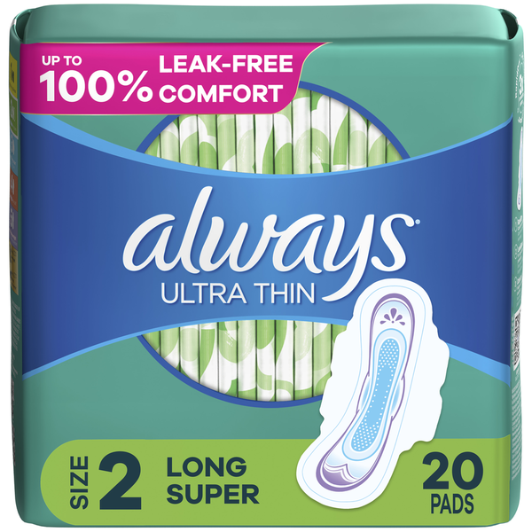 Feminine Care Always Ultra Thin Pads with Wings, Size 2 hero