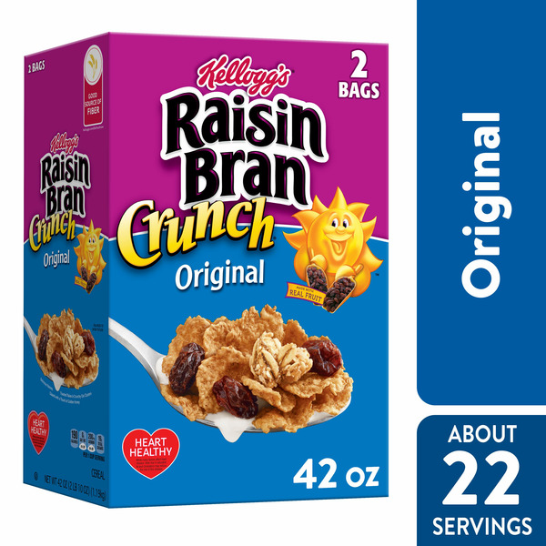 Raisin Bran Breakfast Cereal, High Fiber Cereal, Original hero