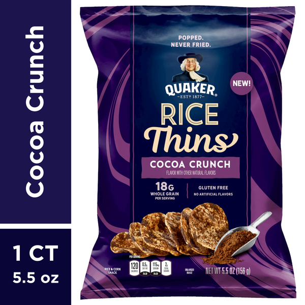 Quaker Rice Thins, Cocoa Crunch hero