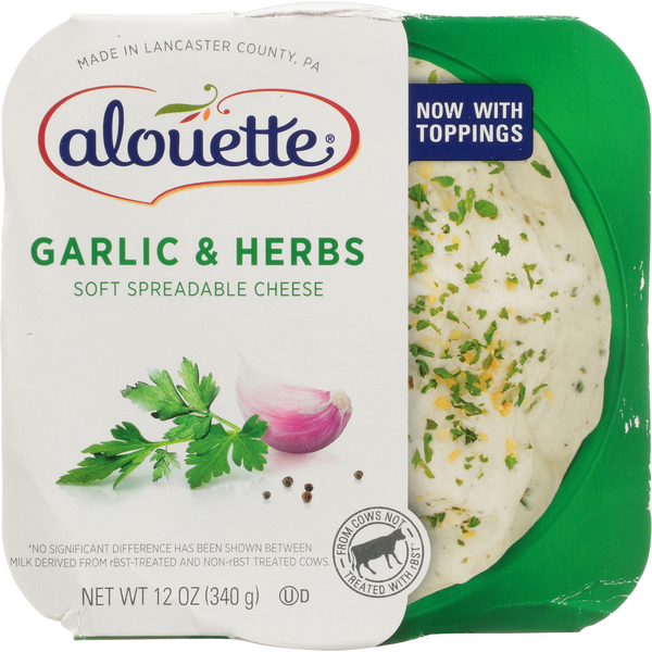 Specialty Cheeses Alouette Spreadable Cheese, Soft, Garlic & Herbs hero