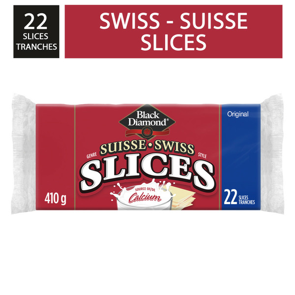 Packaged Cheese Black Diamond Swiss Processed Cheese Slice hero