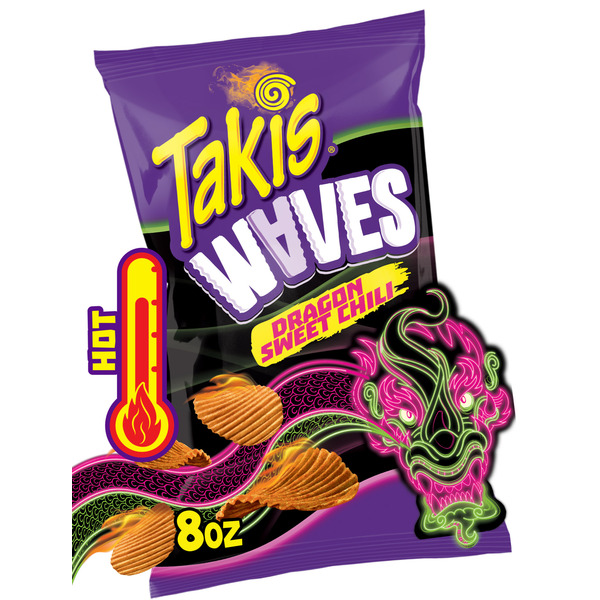 Takis Waves Dragon Sweet Chili Wavy Potato Chips Bag hero