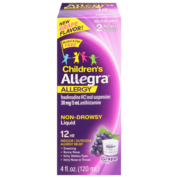 Cold, Flu & Allergy Allegra Allergy, Children's, Non-Drowsy, Liquid, Grape Flavor hero